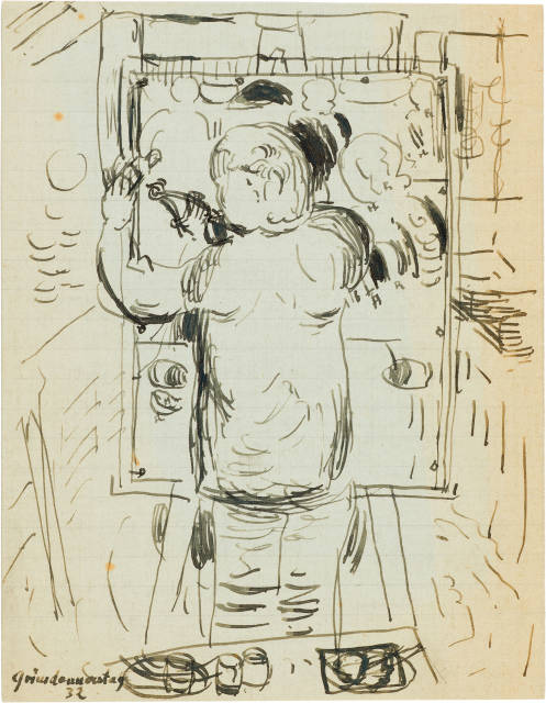 Otto Meyer-Amden  : Der Künstler vor der Staffelei , 1932